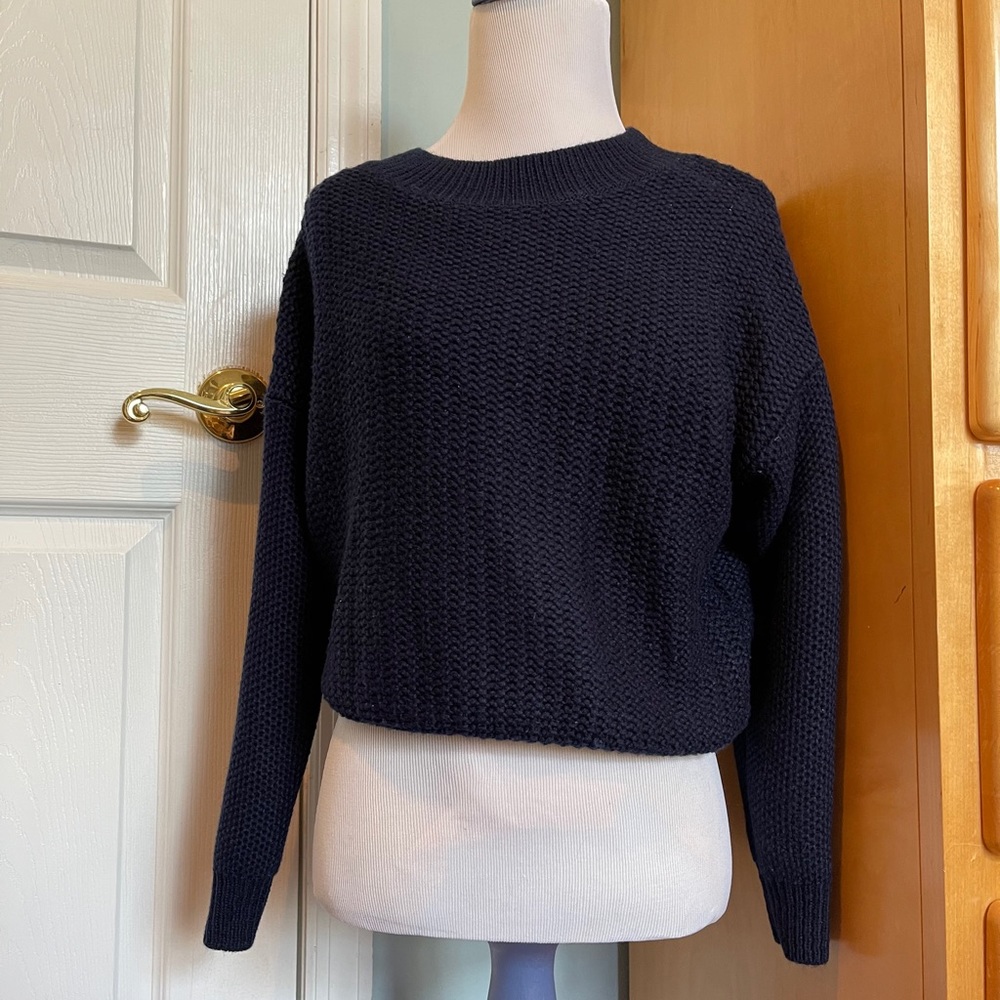 Blue Philosophy Cropped Sweater